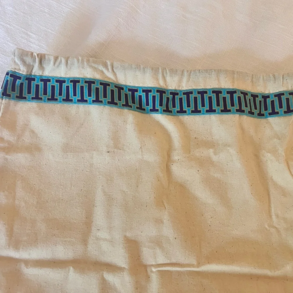 Tory Burch Dust bag Beige Drawstring Bags with Blue Trim